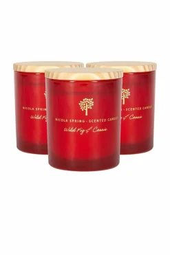Candles & Diffusers|Candles*Nicola Spring Soy Wax Scented Candles - 130g - Wild Fig & Cassis - Pack of 3 Red