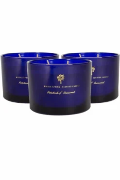 Candles & Diffusers|Candles*Nicola Spring Soy Wax Scented Candles 350g Patchouli & Rosewood Pack of 3 Blue
