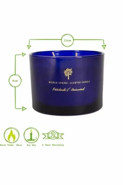 Candles & Diffusers|Candles*Nicola Spring Soy Wax Scented Candles 350g Patchouli & Rosewood Pack of 3 Blue