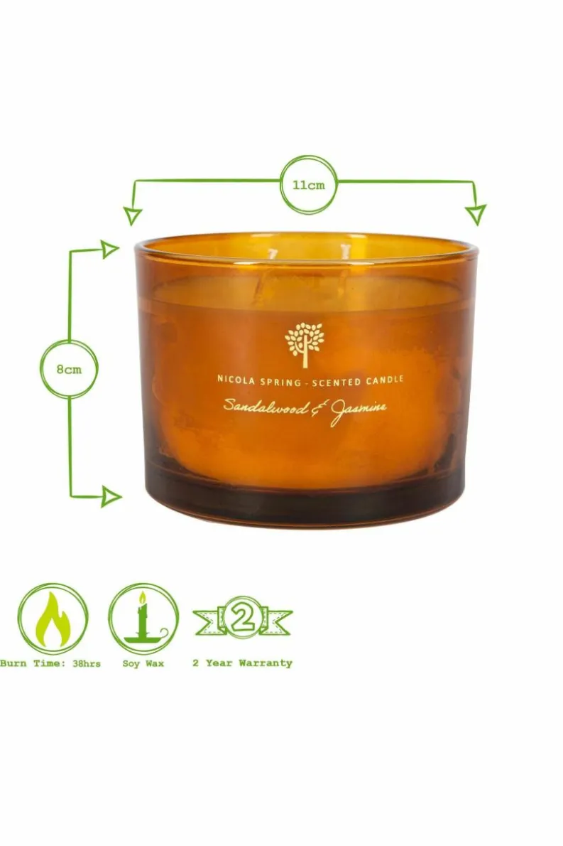 Candles & Diffusers|Candles*Nicola Spring Soy Wax Scented Candles 350g Sandalwood & Jasmine Pack of 3 Orange