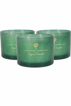 Candles & Diffusers|Candles*Nicola Spring Soy Wax Scented Candles 350g Sage & Seasalt Pack of 3 Green