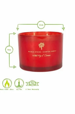 Candles & Diffusers|Candles*Nicola Spring Soy Wax Scented Candles 350g Wild Fig & Cassis Pack of 3 Red