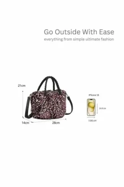 Shoulder Bags*Kitise Sparkling Sequins Braided Handle Shoulder Bag Black