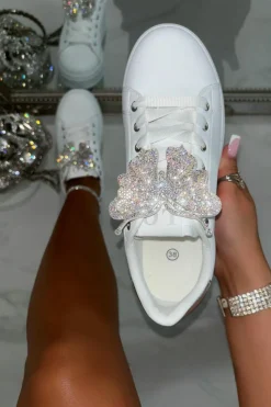 Trainers*Love Lemonade Sparkly Butterfly Platform Trainers White