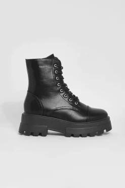 Chunky Boots|Biker Boots*boohoo Split Sole Chunky Hiker Boots black