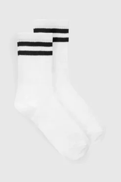 Tights & Socks|Tights & Socks*boohoo Sports Stripe Ankle Socks white