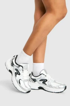 Trainers*boohoo Sporty Panelled Trainers silver