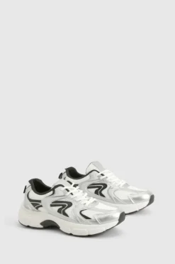 Trainers*boohoo Sporty Panelled Trainers silver