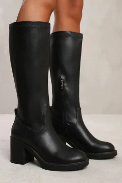 All Boots|Boots*Where's That From Spruce' Knee High Boot With Side Zip Black