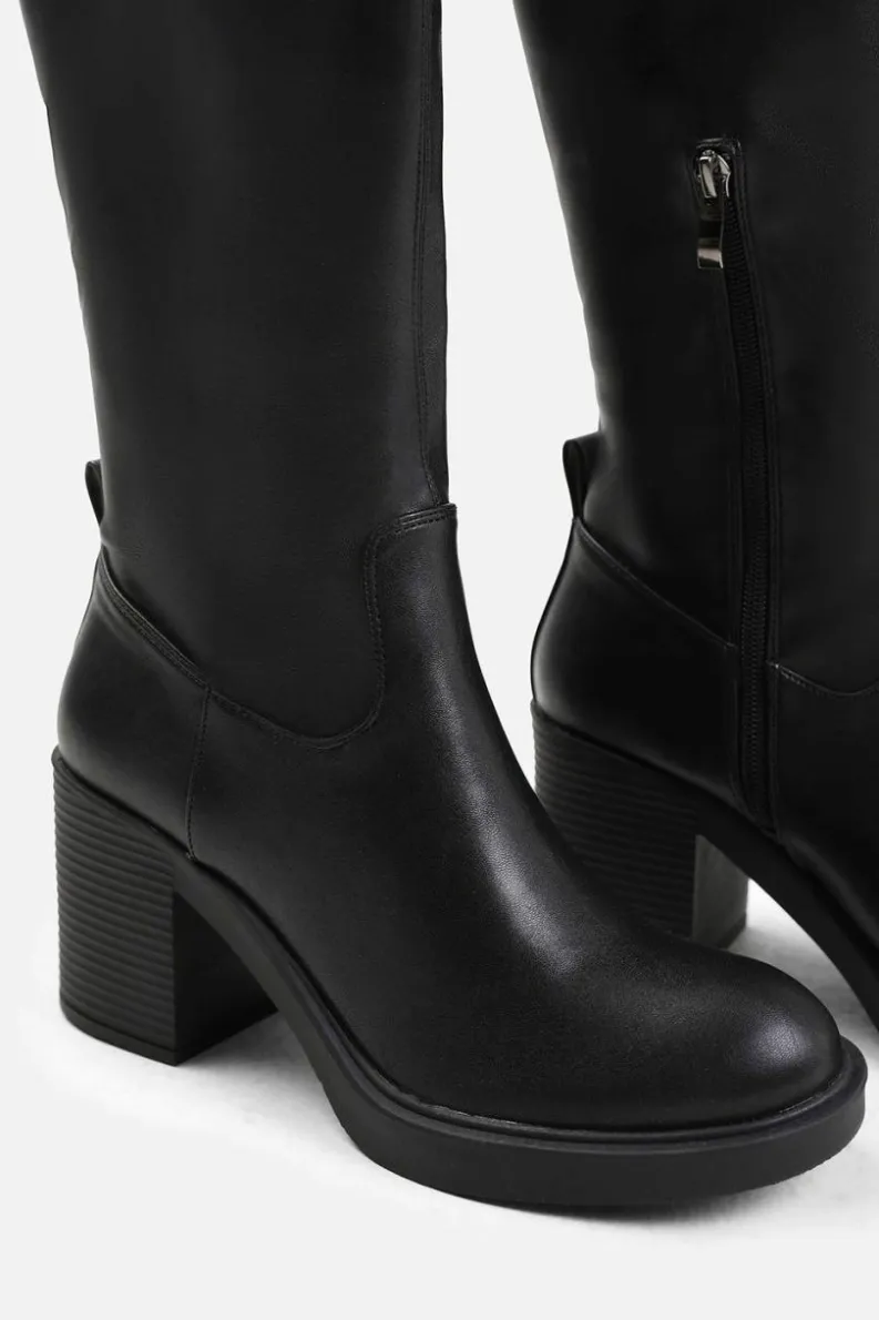 All Boots|Boots*Where's That From Spruce' Knee High Boot With Side Zip Black