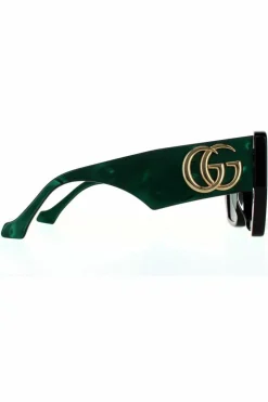 Sunglasses*Gucci Square and Green Swirl Green Sunglasses Black