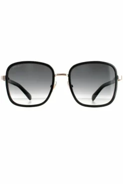 Sunglasses*Jimmy Choo Square Black Grey Gradient Elva/S Sunglasses Gold