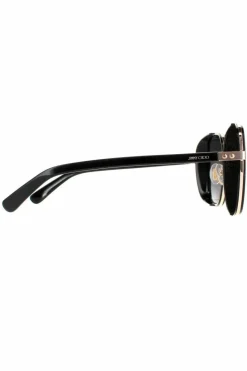 Sunglasses*Jimmy Choo Square Black Grey Gradient Elva/S Sunglasses Gold