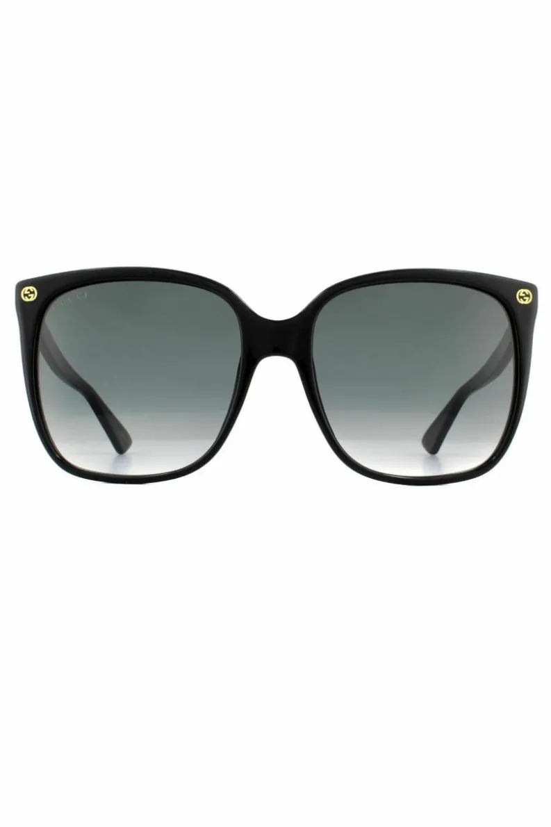 Sunglasses*Gucci Square Grey Gradient Sunglasses Black