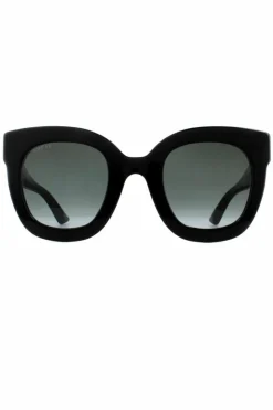 Sunglasses*Gucci Square Grey Gradient Sunglasses Black