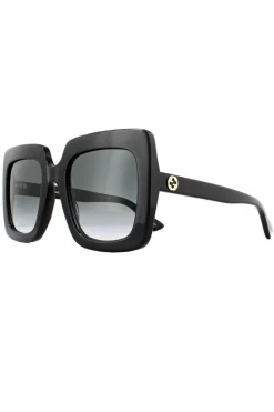Sunglasses*Gucci Square Grey Gradient Sunglasses Black