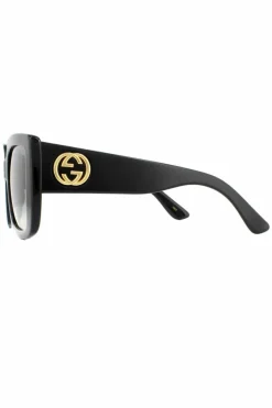 Sunglasses*Gucci Square Grey Gradient Sunglasses GG0141SN Black