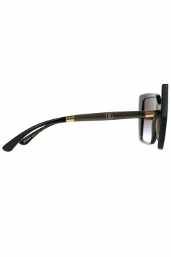 Sunglasses*Dolce & Gabbana Square On Transparent Grey Dark Grey Gradient Sunglasses Black