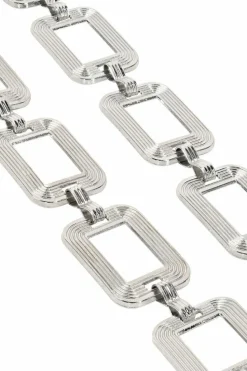 Belts*My Accessories London Square Chain Link Belt Silver