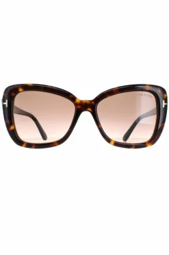 Sunglasses*Tom Ford Square Dark Havana Gradient Maeve FT1008 Brown