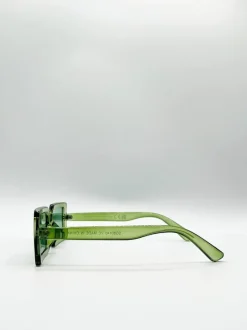 Sunglasses*SVNX Square Frame Sunglasses in with lens Green