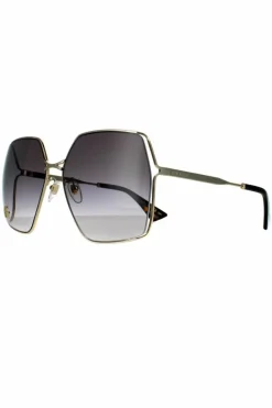 Sunglasses*Gucci Square Grey Gradient Sunglasses Gold
