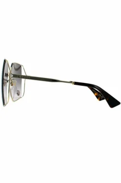 Sunglasses*Gucci Square Grey Gradient Sunglasses Gold