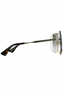 Sunglasses*Gucci Square Grey Gradient Sunglasses Gold
