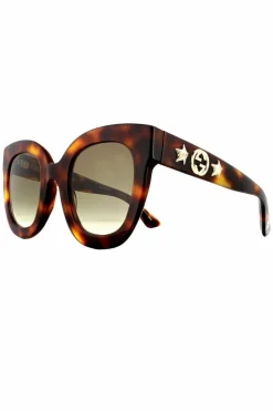 Sunglasses*Gucci Square Havana Gradient Sunglasses Brown