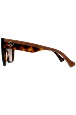 Sunglasses*Gucci Square Havana Crystal Gradient GG1300S Brown