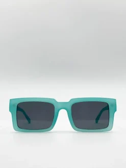 Sunglasses*SVNX Square Matte Crystal Frame Sunglasses Mint