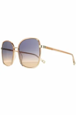 Sunglasses*Chloe Square Crystal Fade and Gold Blue to Brown Gradient CH0031S Franky Orange