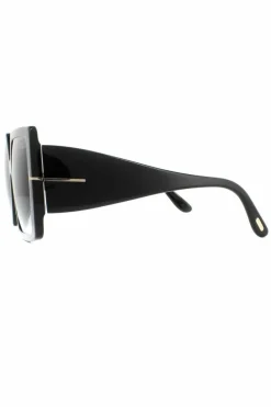 Sunglasses*Tom Ford Square Shiny Grey Smoke Gradient Sunglasses Black
