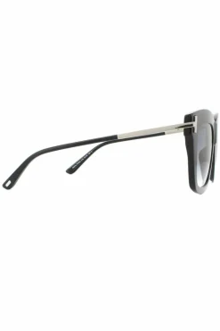 Sunglasses*Tom Ford Square Shiny Smoke Gradient Sunglasses Black