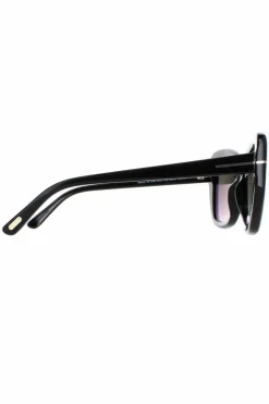Sunglasses*Tom Ford Square Shiny Smoke Gradient Maeve FT1008 Black
