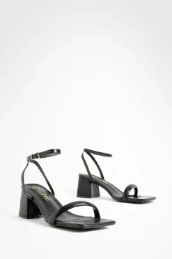 Heels*boohoo Square Toe Block Heel Two Part Heels black