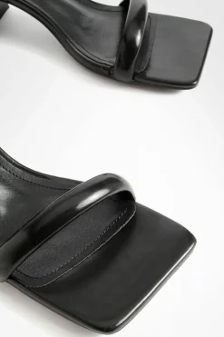 Heels*boohoo Square Toe Block Heel Two Part Heels black