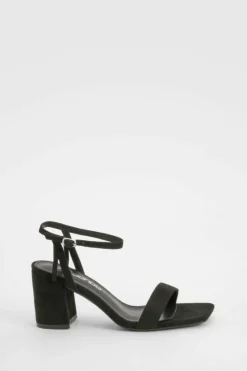 Heels*boohoo Square Toe Block Heel Two Part Heels black