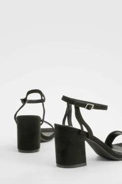 Heels*boohoo Square Toe Block Heel Two Part Heels black