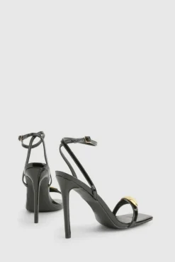 Heels*boohoo Square Toe Metal Trim Stiletto Heels black