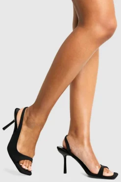 Heels*boohoo Square Toe Slingback Heels black