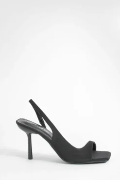 Heels*boohoo Square Toe Slingback Heels black