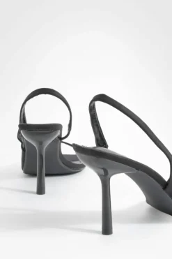 Heels*boohoo Square Toe Slingback Heels black