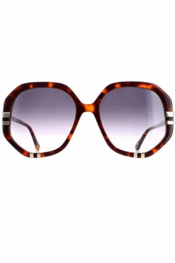 Sunglasses*Chloe Square Tortoise Grey Gradient CH0105S Brown