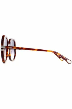Sunglasses*Chloe Square Tortoise Grey Gradient CH0105S Brown