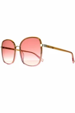 Sunglasses*Chloe Square to Pink Crystal Fade and Gold Pink Gradient CH0031S Franky Yellow