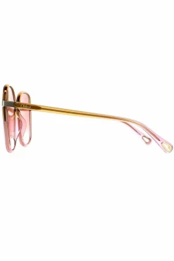 Sunglasses*Chloe Square to Pink Crystal Fade and Gold Pink Gradient CH0031S Franky Yellow