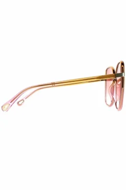 Sunglasses*Chloe Square to Pink Crystal Fade and Gold Pink Gradient CH0031S Franky Yellow