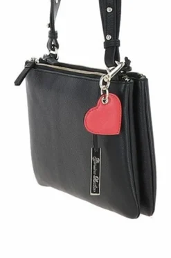 Shoulder Bags|Handbags*Ashwood Leather Squisita' Two Sections Real Leather Shoulder Bag Black