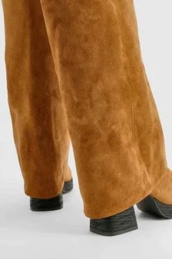 Over The Knee Boots|Knee High Boots*boohoo Stacked Heel Fold Over Knee High Boot tan
